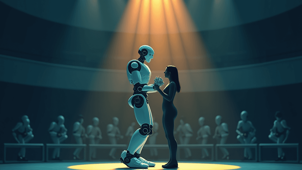 Un robot humanoïde interrompt une performance de danse pour étreindre un étudiant